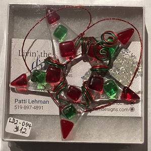 LD2-034 "Star" Ornament Fused Glass