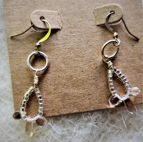 NM2-021 Earrings Clear Beads