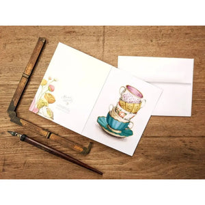 AI1-071 Greeting Note Cards "Teacup Stack"