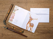 AI1-018 Greeting Note Cards "Deer with Flower Crown"