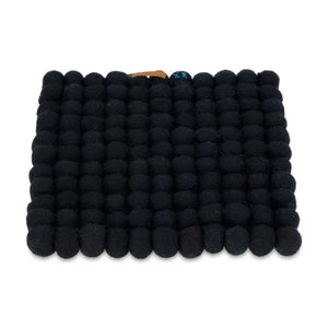 BF1-303 *Table Mat Square Ball Trivet - Black