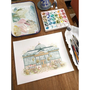 AI1-265 Art Print "Small Town Greenhouse Florist"