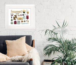 AI1-232 Art Print "Vintage Sports Flat Lay"