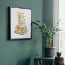 AI1-275 Art Print "Teacup Stack On Vintage Books"
