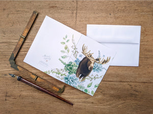 AI1-020 Greeting Note Cards "Moose"