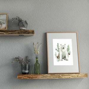 AI1-221 Art Print "Polar Bear with Greenery"