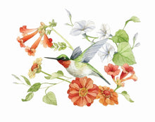 AI1-205 Art Print "Hummingbird with Florals"