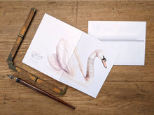 AI1-021 Greeting Note Cards "Swan with Patterned Neck"