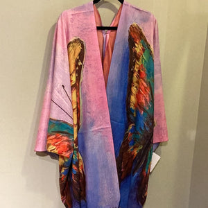 SP1-515 Kimono w Sleeves _ Butterfly / Pink/Multi