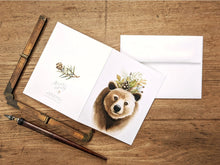 AI1-016 Greeting Note Cards "Brown Bear"