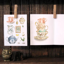 AI1-070 Greeting Note Cards "Vintage Tea Flay Lay"