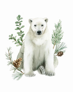 AI1-221 Art Print "Polar Bear with Greenery"