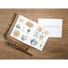 AI1-070 Greeting Note Cards "Vintage Tea Flay Lay"