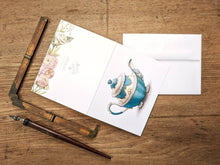 AI1-060 Greeting Note Cards "Vintage Teal Teapot"