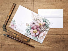 AI1-052 Greeting Note Cards "Mauve Peony & Succulent"