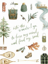 AI1-230 Art Print "Hiking Quote "Into the Woods I Go..." Flat Lay"