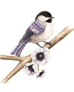 AI1-204 Art Print "Chickadee with Patterned Wings"