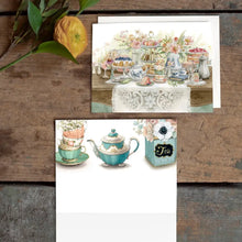 AI1-068 Greeting Note Cards "Garden Tea Party"