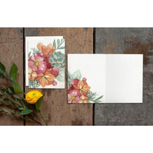 AI1-050 Greeting Note Cards "Peachy Floral with Succulents"
