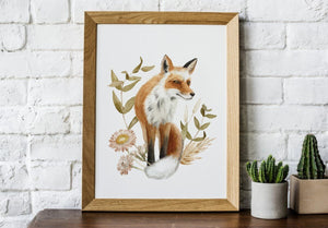 AI1-212 Art Print "Fox with Dried Flora"