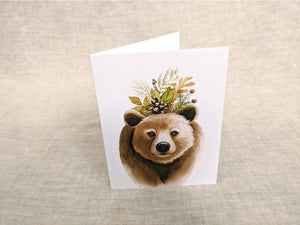 AI1-016 Greeting Note Cards "Brown Bear"