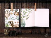 AI1-045 Greeting Note Cards "Woodland Animal Birthday_ HBBD"