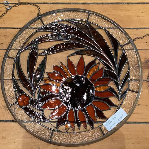 LC1-010  Sunflower Stained Glass (Diameter_ 15 1/2' )