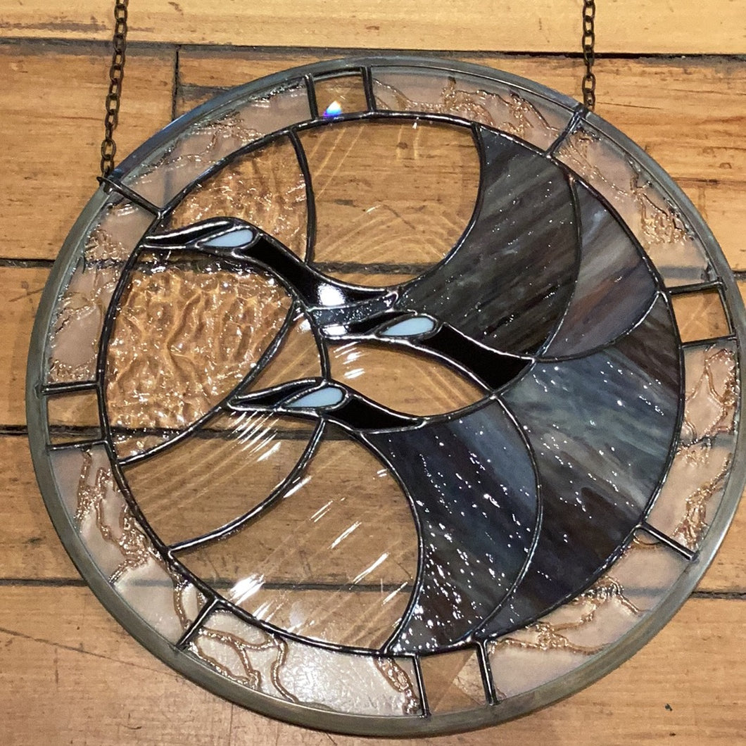 LC1-005 Loon Stained glass  12” Diameter