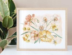 AI1-243 Art Print "Daffodils and Poppy"
