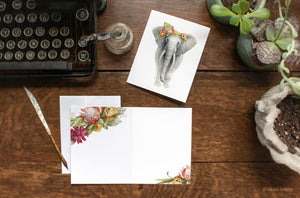 AI1-05 Greeting Note Cards "Patterned Elephant"