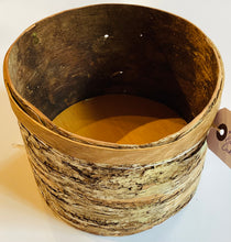 TA1-005 Hand Crafted Birch Bark Bowl w/ Oak Base & Brass Rivets