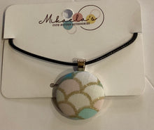 MC1-02 *Fabric Button Pendant Necklace