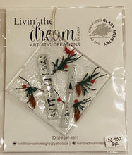 LD2-052 *Fused glass Christmas Ornament "White Birch Tree"