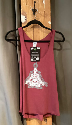 NM1-182 Ladies Muscle Tank Crop Top – RHV Cross Legged Open Arms * Burgundy