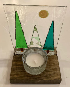 LD2-05 Fused Glass Tea light/Candle Holder