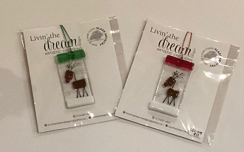 LD2-049 *Fused glass Christmas Ornament 