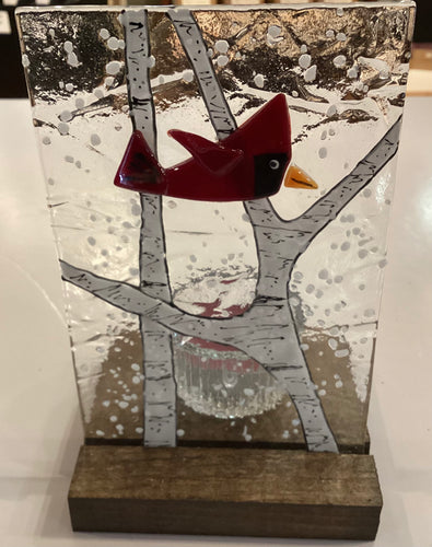 LD2-03 Fused Glass Tea light/Candle Holder