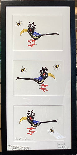 PM1-09 The Birds and The Bees (Original Water Color)