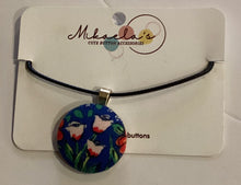 MC1-02 *Fabric Button Pendant Necklace