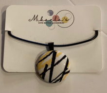 MC1-02 *Fabric Button Pendant Necklace