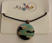 MC1-02 *Fabric Button Pendant Necklace