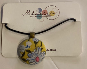 MC1-02 *Fabric Button Pendant Necklace