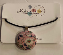 MC1-02 *Fabric Button Pendant Necklace
