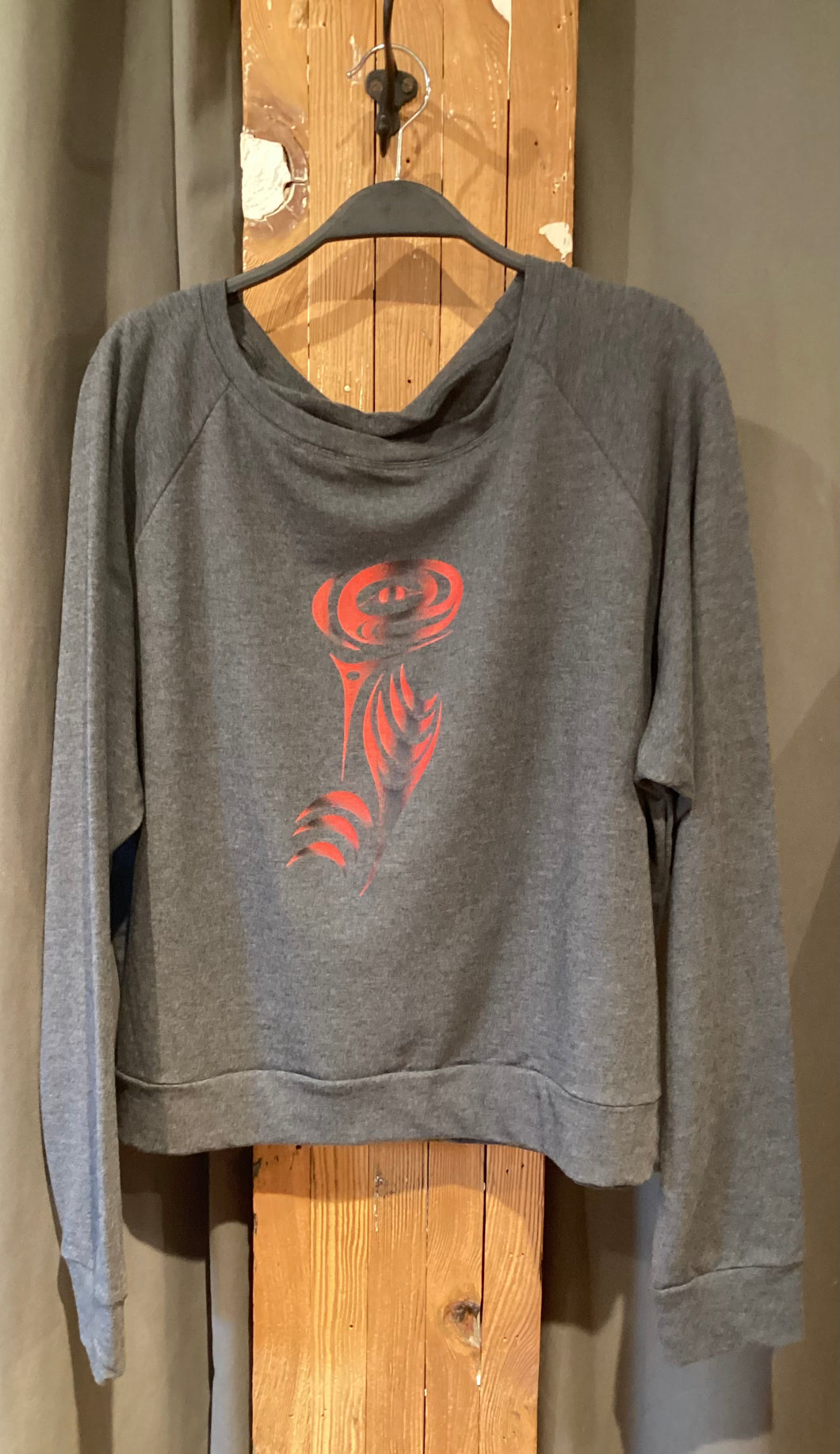 NM1-019 Women’s Pullover – Salmon Run/ Charcoal / Red