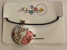 MC1-02 *Fabric Button Pendant Necklace