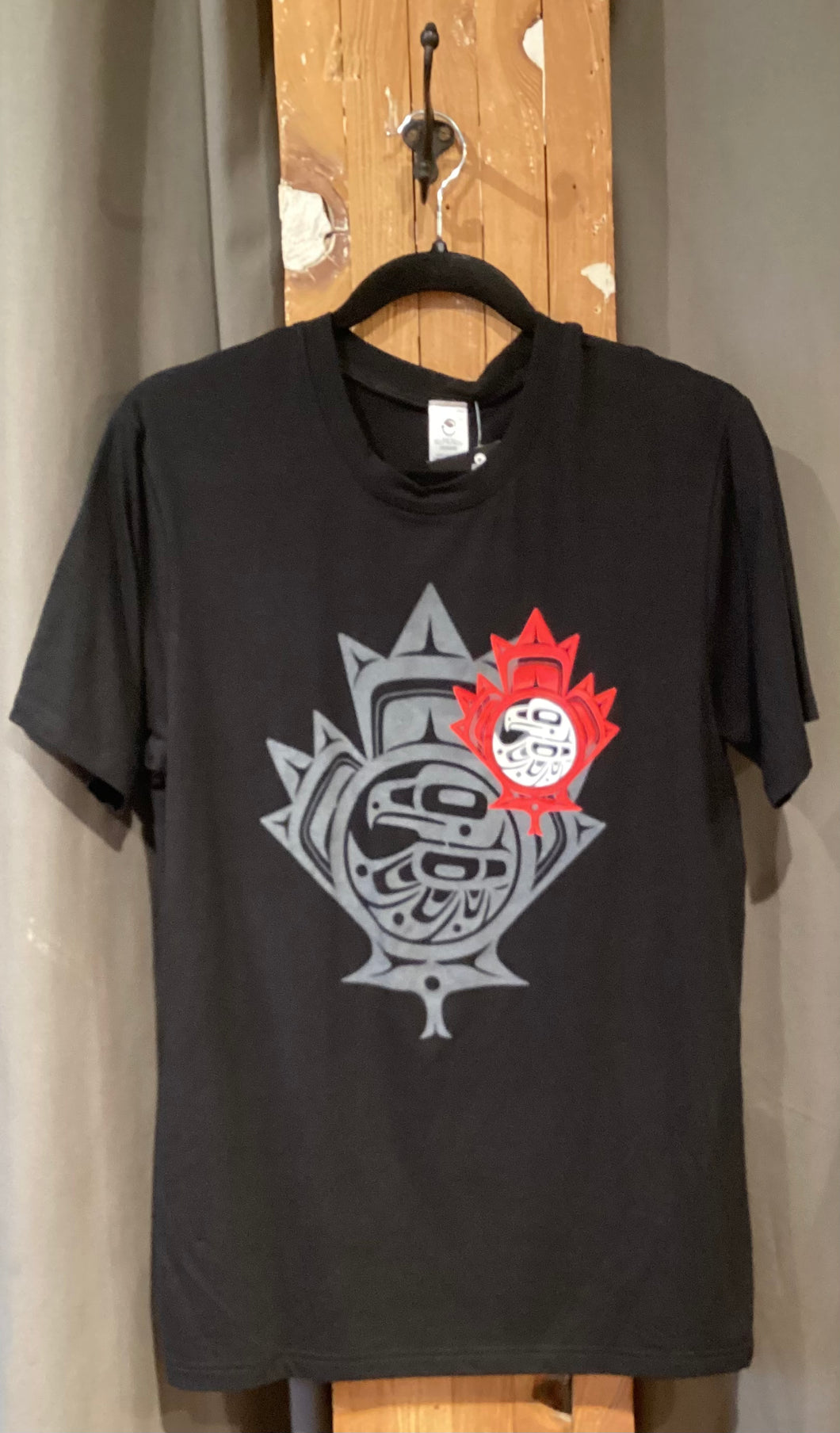 NM1-043 Men's T-Shirt _ Eagle Maple Leaf * Black