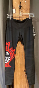 NM1-103A  Leggings Maple Leaf (Grey/ Black/ Red)