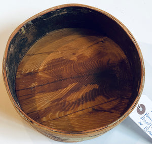 TA1-007 Hand Crafted Birch Bark Low Bowl w/ Oak Base & Brass Rivets