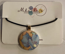 MC1-02 *Fabric Button Pendant Necklace