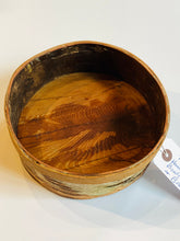 TA1-007 Hand Crafted Birch Bark Low Bowl w/ Oak Base & Brass Rivets